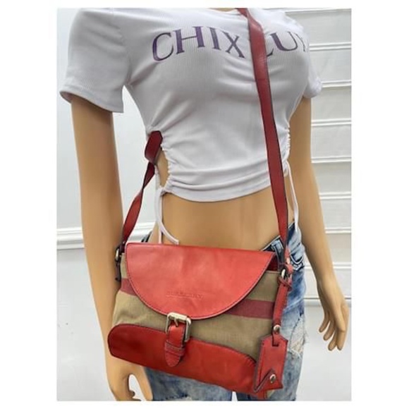 Authentic Burberry Henham Crossbody Bag Beige/Red - Picture 3 of 16